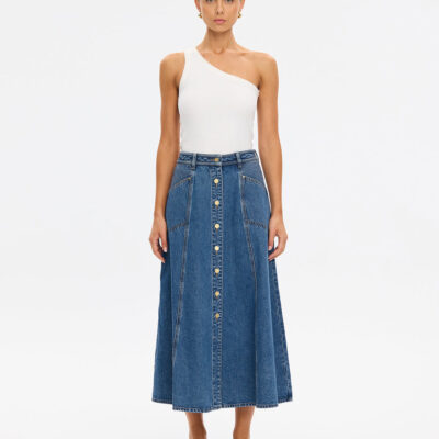 Kivari Rita Denim Midi Skirt - Image 1