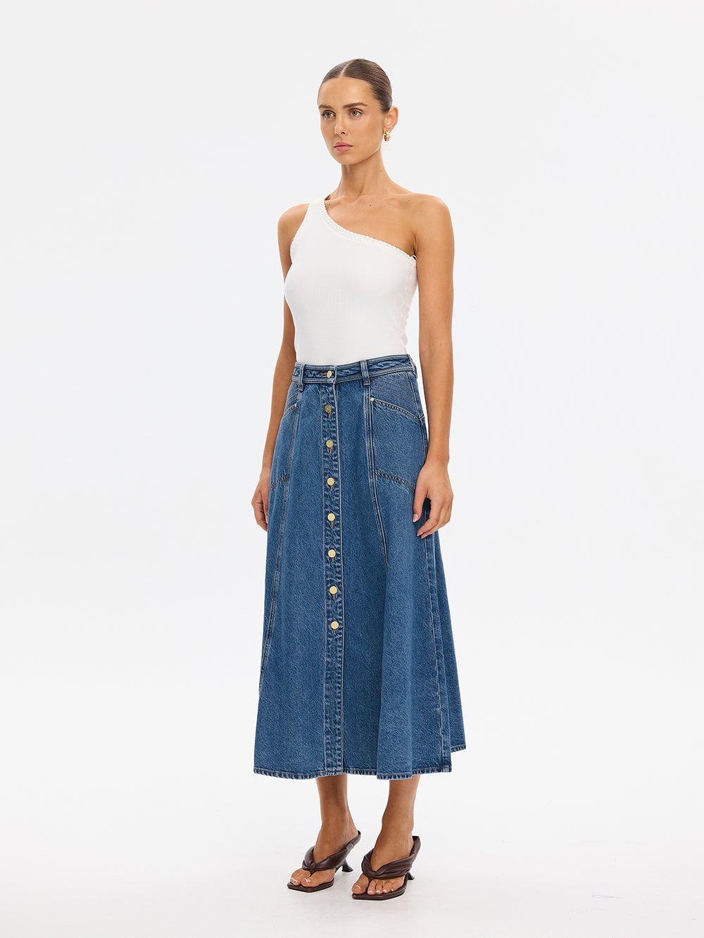 MNKIV140826203902049_2 Kivari Rita Denim Midi Skirt - Image 2