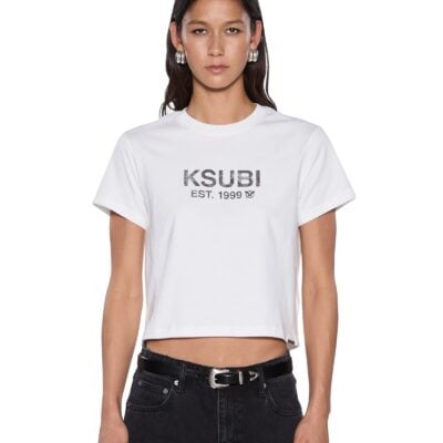 Ksubi Shrunken SS Tee Vintage White - Image 1