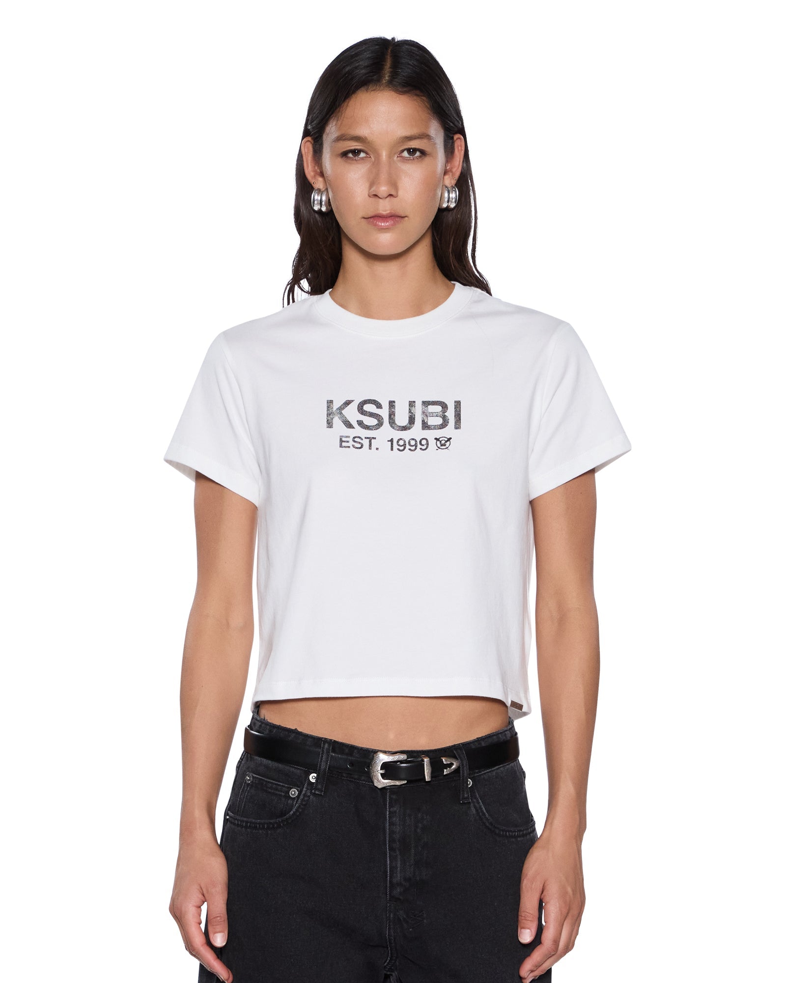 Ksubi Shrunken SS Tee Vintage White - Image 1