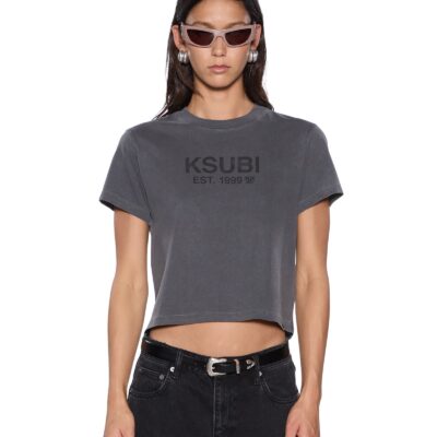 Ksubi Shrunken SS Tee Charcoal - Image 1