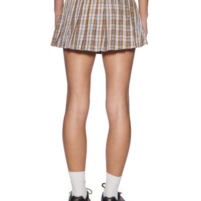 Ksubi Rally Mini Skirt Tan Plaid - Image 2