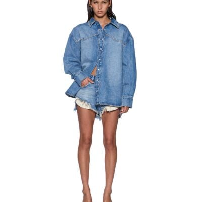 Ksubi Oversized Denim LS Shirt Maverik Krystal - Image 2