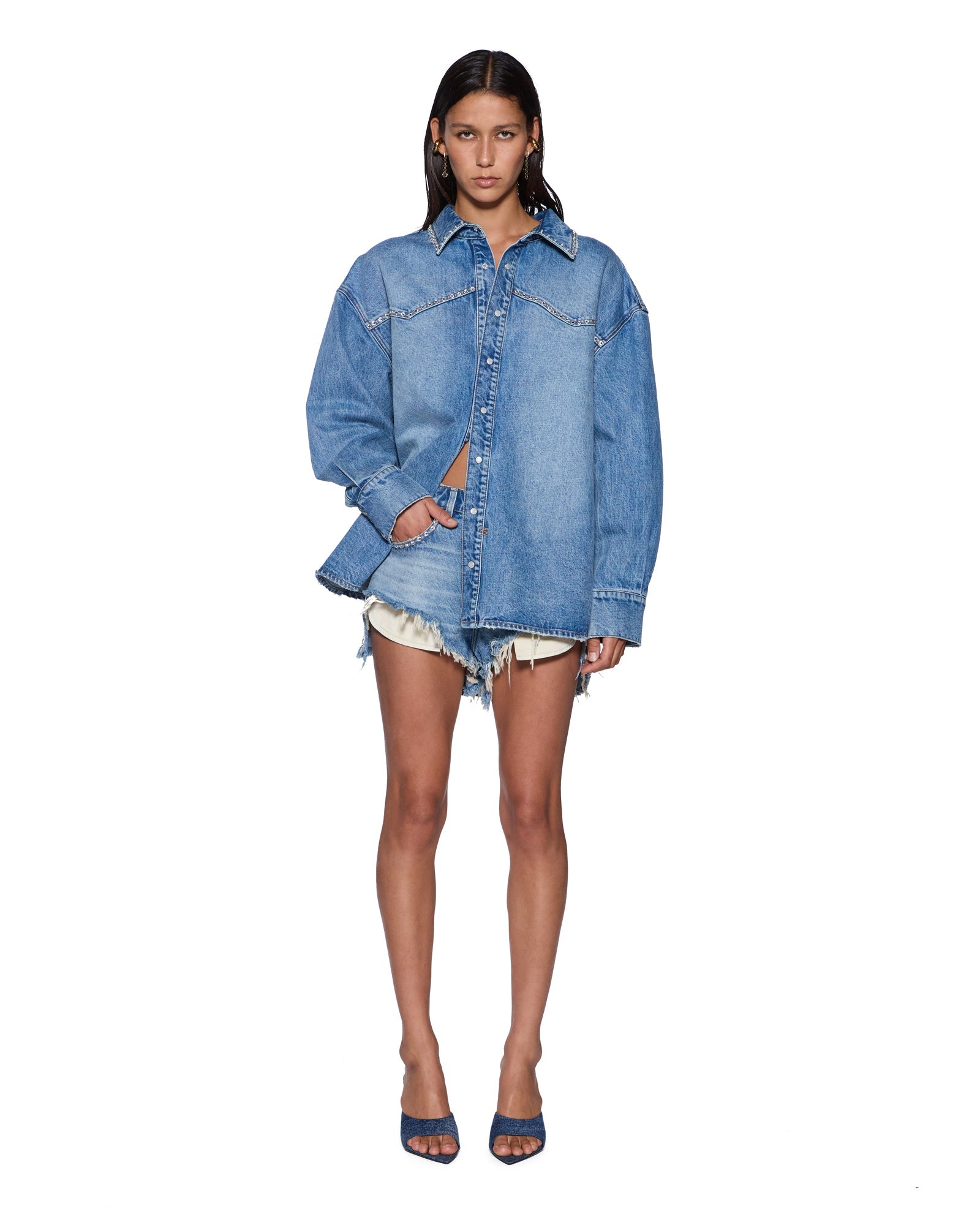 MNKSB140826190415054_2 Ksubi Oversized Denim LS Shirt Maverik Krystal - Image 2