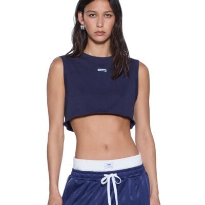 Ksubi Labels Crop Tank Navy - Image 1