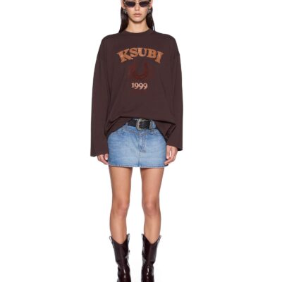 Ksubi Ranch Altar Boyfriend LS Tee Choc - Image 2