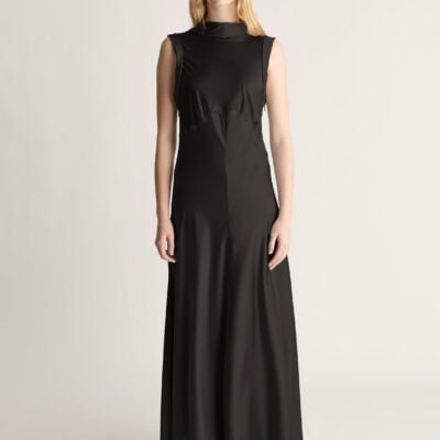Lee Mathews Stella Silk Satin Drape Dress - Image 1