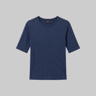 LESET Pre-Order: Pointelle Mid Sleeve Slim Fit Tee - Image 2