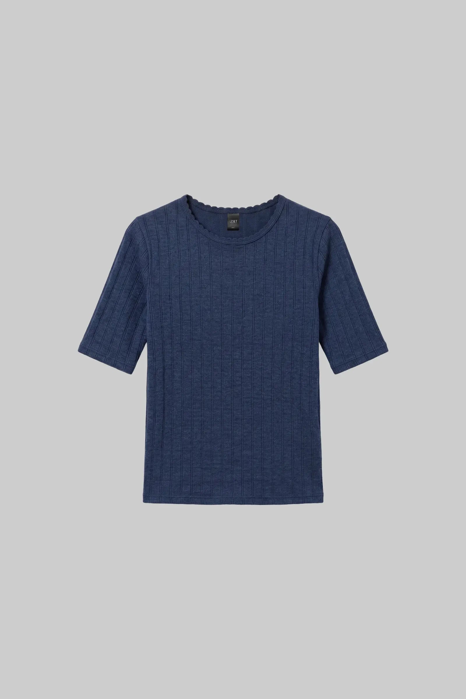 MNLST140826073300034_2 LESET Pre-Order: Pointelle Mid Sleeve Slim Fit Tee - Image 2
