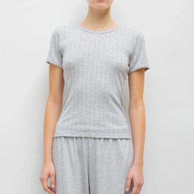 LESET Pointelle Slim Fit Tee - Image 1