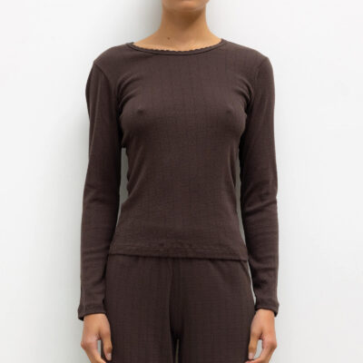 LESET Pointelle Slim Fit Long Sleeve - Image 1