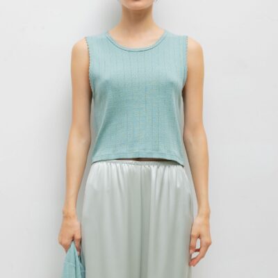 LESET Pointelle Sleeveless Crew - Image 1