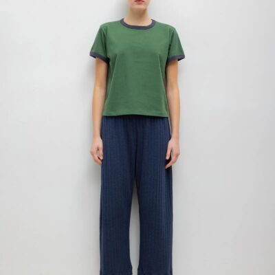 LESET Pointelle Crop Wide Leg Pant - Image 1