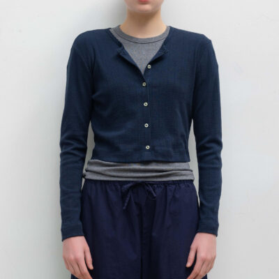 LESET Pointelle Crop Cardigan - Image 1