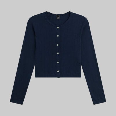 LESET Pointelle Crop Cardigan - Image 2