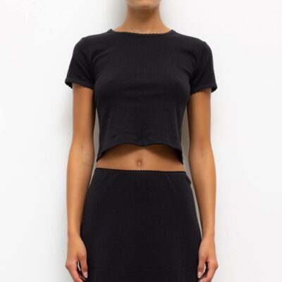 LESET Pointelle Baby Tee - Image 1