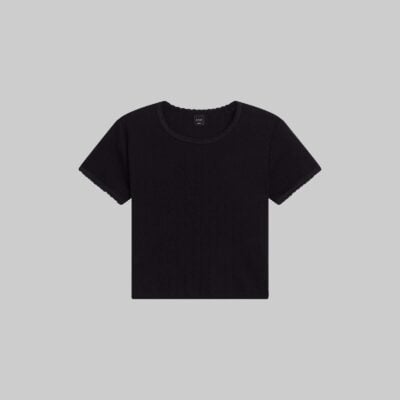 LESET Pointelle Baby Tee - Image 2