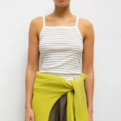 LESET Nando Stripe Square Neck Tank - Image 1