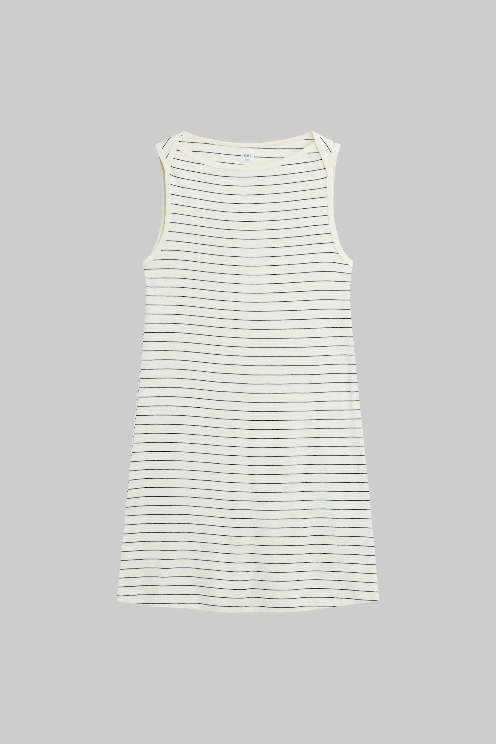 MNLST140826073300074_2 LESET Nando Stripe Boatneck Mini Dress - Image 2