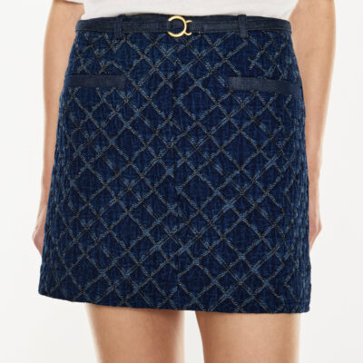 Manning Cartell Quilted Denim Mini Skirt - Image 2