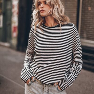 MIKUTA The Striped Cotton Linen Loose Longsleeve - Image 2
