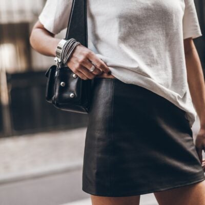 MIKUTA The Straight Mini Leather Skirt - Image 1