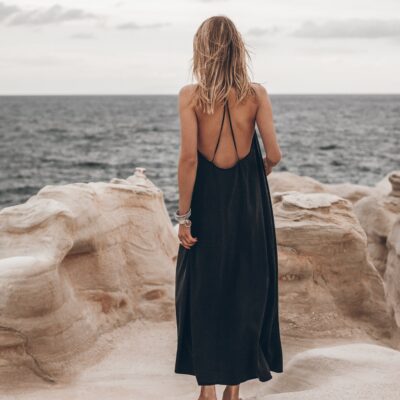 MIKUTA The Dark Long Beach Dress - Image 1