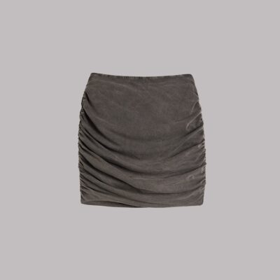 MIKUTA The Dark Faded Short Ruched Skirt - Image 2