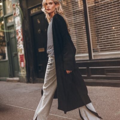 MIKUTA The Black Long Cotton Cardigan - Image 1