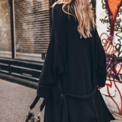 MIKUTA The Black Long Cotton Cardigan - Image 2