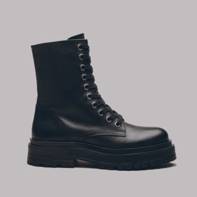 MIKUTA The Black Laced Leather Boots - Image 1