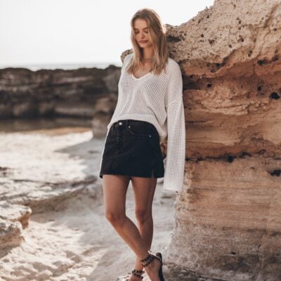 MIKUTA The Black Denim Mini Skirt - Image 1