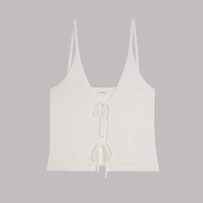 MIKUTA The White Knitted Vest Top - Image 2