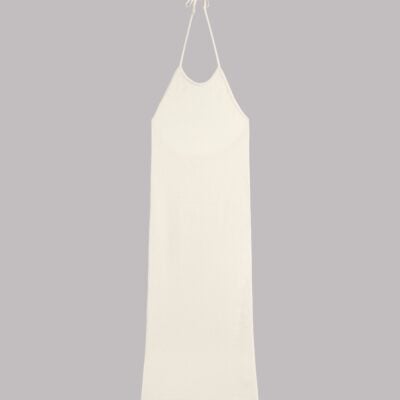 MIKUTA The White Halter Long Knit Dress - Image 2