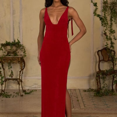 Mirror Palais Scarlet Ribbon Supermodel Gown - Image 1