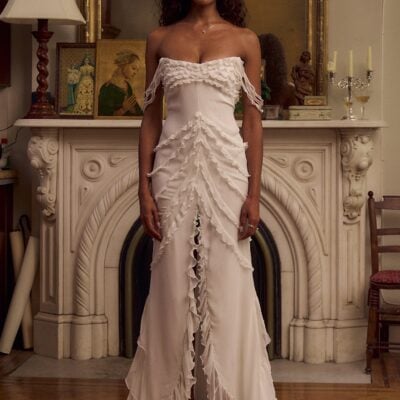 Mirror Palais Cascading Ruffle Gown Without Train - Image 2
