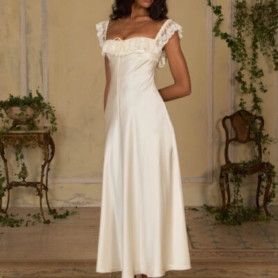 Mirror Palais Sonata Lady Length Dress in Crème - Image 1