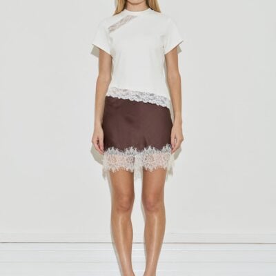 Maison Essentiele Silk Lace Mini Skirt - Image 1