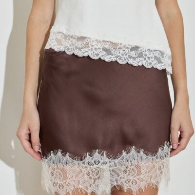 Maison Essentiele Silk Lace Mini Skirt - Image 2