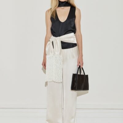 Maison Essentiele Silk Fringe Scarf - Image 2