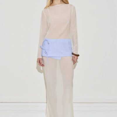 Maison Essentiele Silk Chiffon Long Sleeve Dress - Image 2