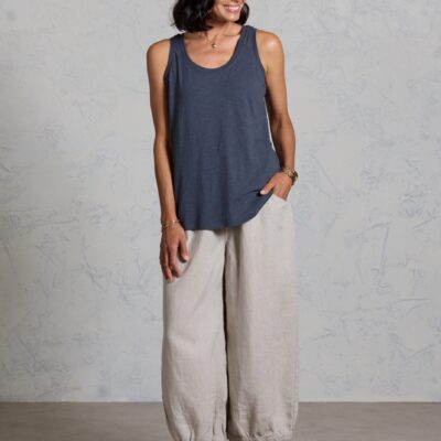 Nomad the Label Yarra Cotton Tank Top Charcoal - Image 2