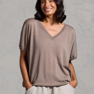 Nomad the Label Toscana Merino Wool Knit Top Elm - Image 2