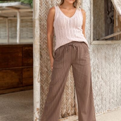 Nomad the Label Sidari Organic Cotton Pants Cinnamon - Image 1