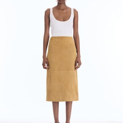 Oscar de la Renta Suede Pencil Skirt - Image 1