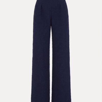 Oscar de la Renta Slub Wool Tweed Wide-Leg Pant - Image 1