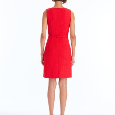 Oscar de la Renta Slub Wool Tweed Sleeveless Dress - Image 2