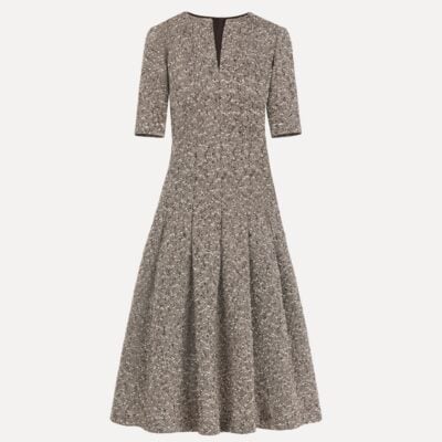 Oscar de la Renta Slub Wool Tweed Gauze Dress - Image 1