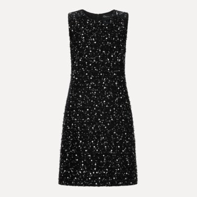 Oscar de la Renta Sequin Ribbon Tweed Dress - Image 1