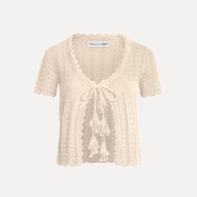 Oscar de la Renta Pointelle Weave Cardigan - Image 1
